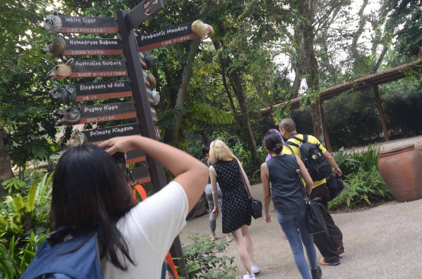DIRECTIONS. Street signs are scattered everywhere to guide guests inside the park. Photo by Alecs Ongcal/Rappler 