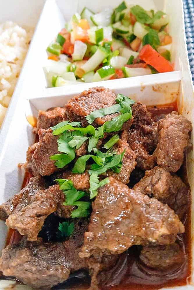 Beef Masala (with pico de gallo and rice, P165). Photo by Wyatt Ong/Rappler 