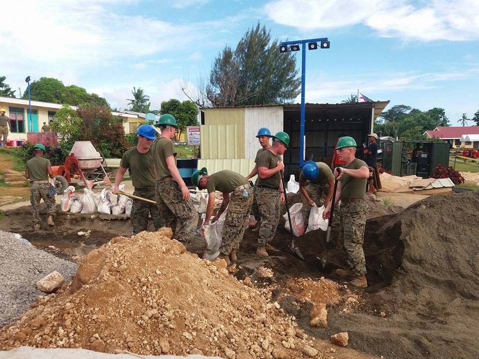 BALIKATAN 2017. US soldiers work on an evacuation site in Guiuan, Eastern Samar, as part of the Balikatan exercises. Photo by Jazmin Bonifacio    