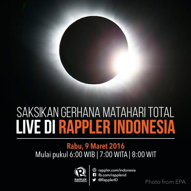 LIVE: Gerhana Matahari Total pada 9 Maret