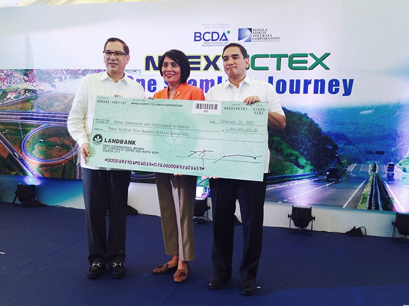 PAYMENT TO BCDA. The contract requires MNTC a P3.5-billion upfront payment inclusive of value-added tax . 