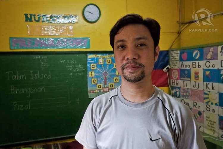 TATAY’S TEACHER. Paolo Romero found himself drawn to Talim, where he has been teaching grade school for the past four years 