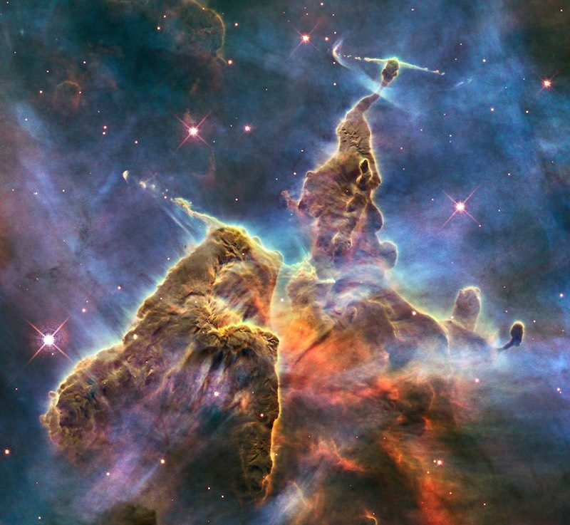 'MYSTIC MOUNTAIN' This image taken by the Hubble Space Telescope shows the 'Mystic Mountain' feature of the Carina Nebula, located 7,500 light-years away in the southern constellation Carina, February 1-2, 2010. NASA/ESA/M. Livio 