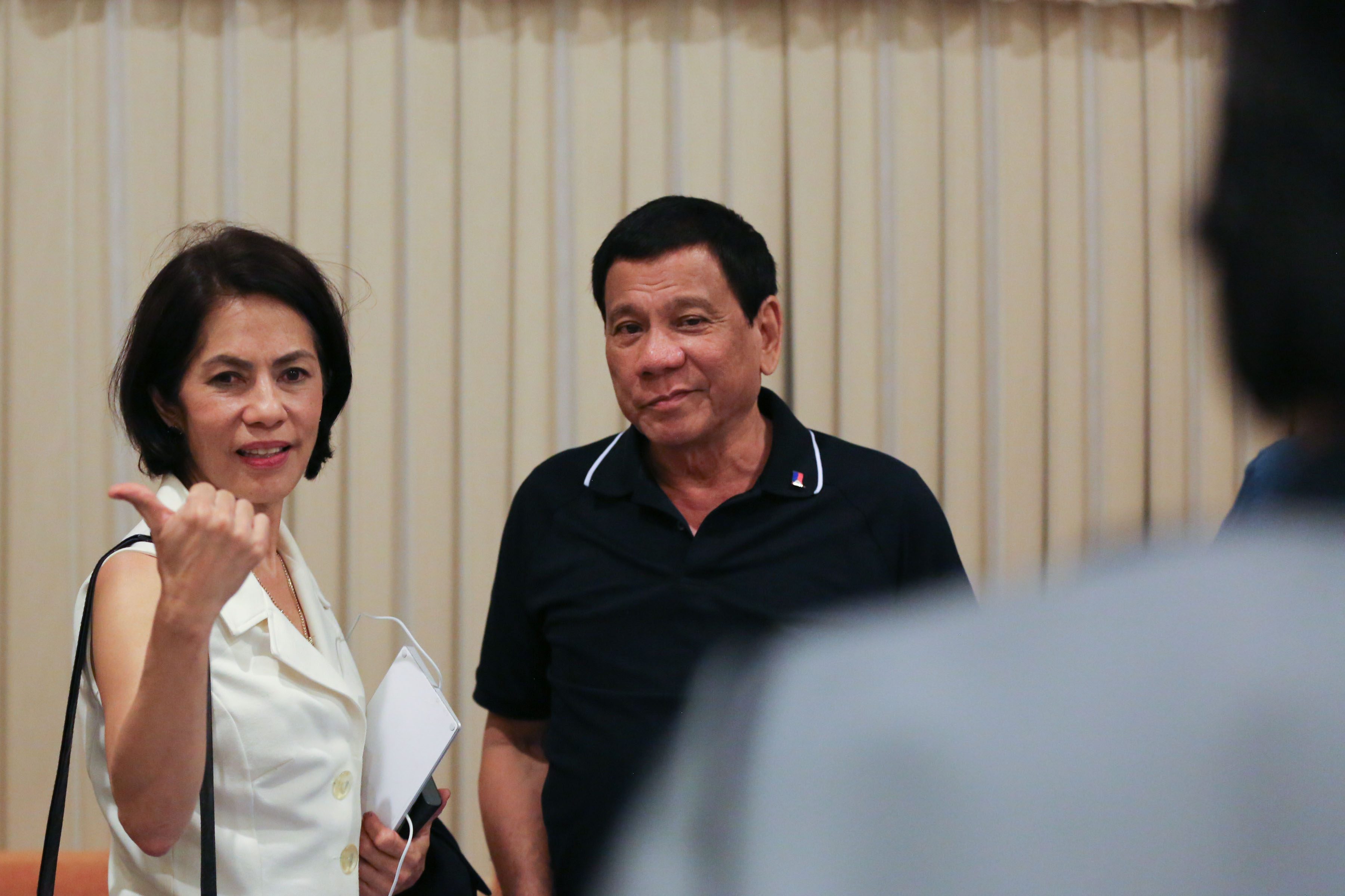 PRESIDENT'S SUPPORT. President Duterte says he has never asked Environment Secretary Gina Lopez to 'slow down' with the DENR's mining audit. File photo by King Rodriguez/Presidential Photo 