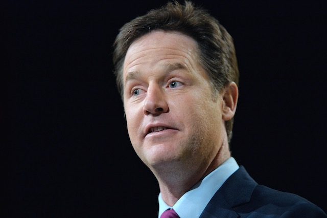 SEEKING MORE. British Deputy Prime Minister and Leader of the Liberal Democrats, Nick Clegg, delivers a speech at the Liberal Democrats party conference in the The Arena and Convention Centre in Liverpool, Britain, 15 March 2015. Peter Powell/EPA 