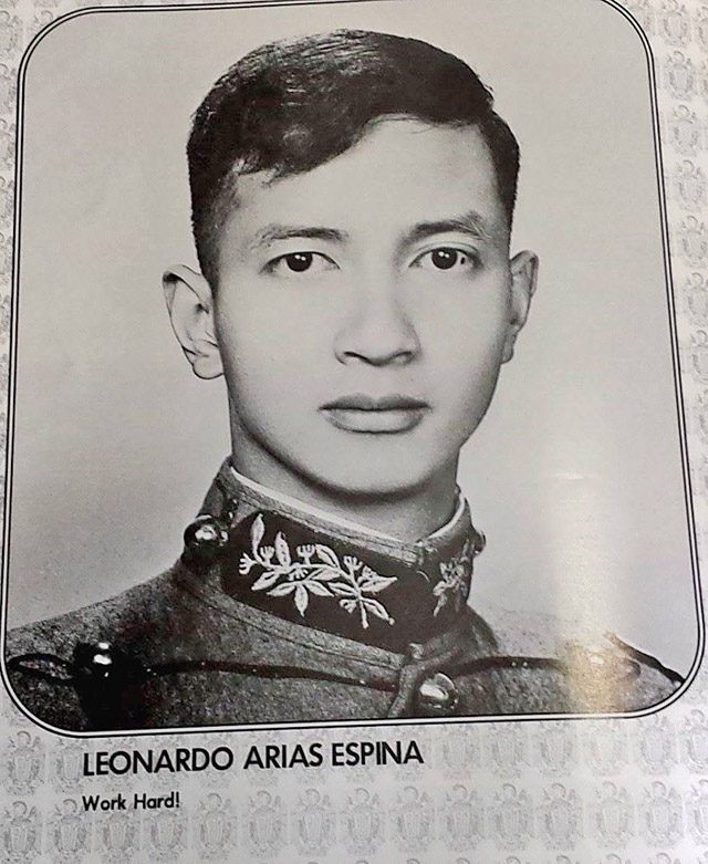 A young Leonardo Espina, then a fresh graduate of the prestigious Philippine Military Academy. Rappler file photo   