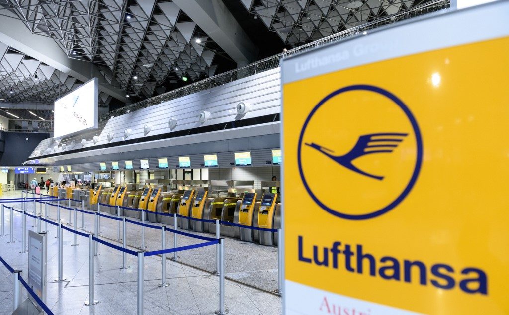 LUFTHANSA. Check-in desks of German airline Lufthansa are seen at the airport in Frankfurt am Main, Germany, on November 7, 2019. File photo by Silas Stein/AFP 