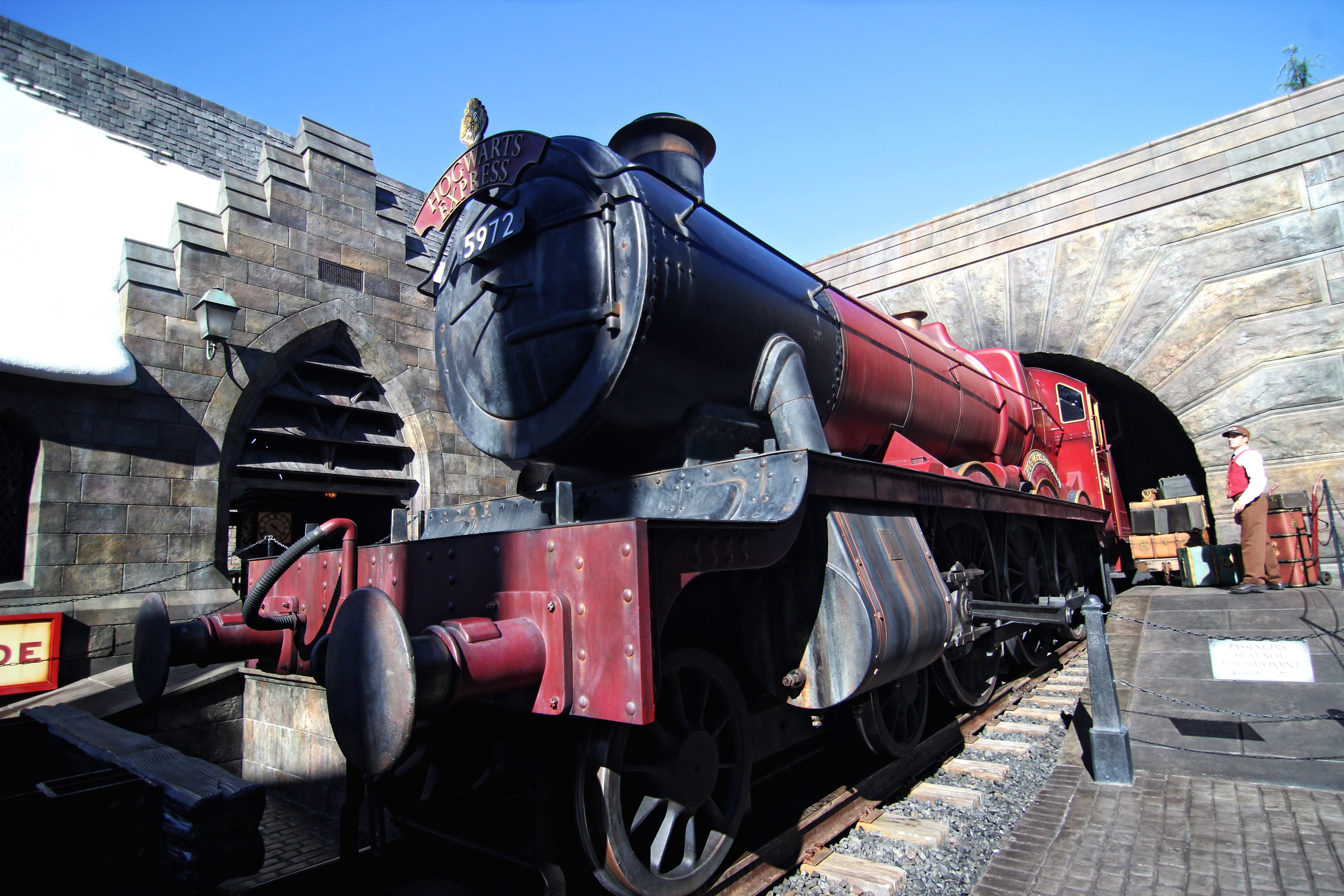 Upon entering the park at Universal Studios Japan, visitors are welcomed by a life-sized replica of the Hogwarts express. Photo by Franz Lopez/Rappler 