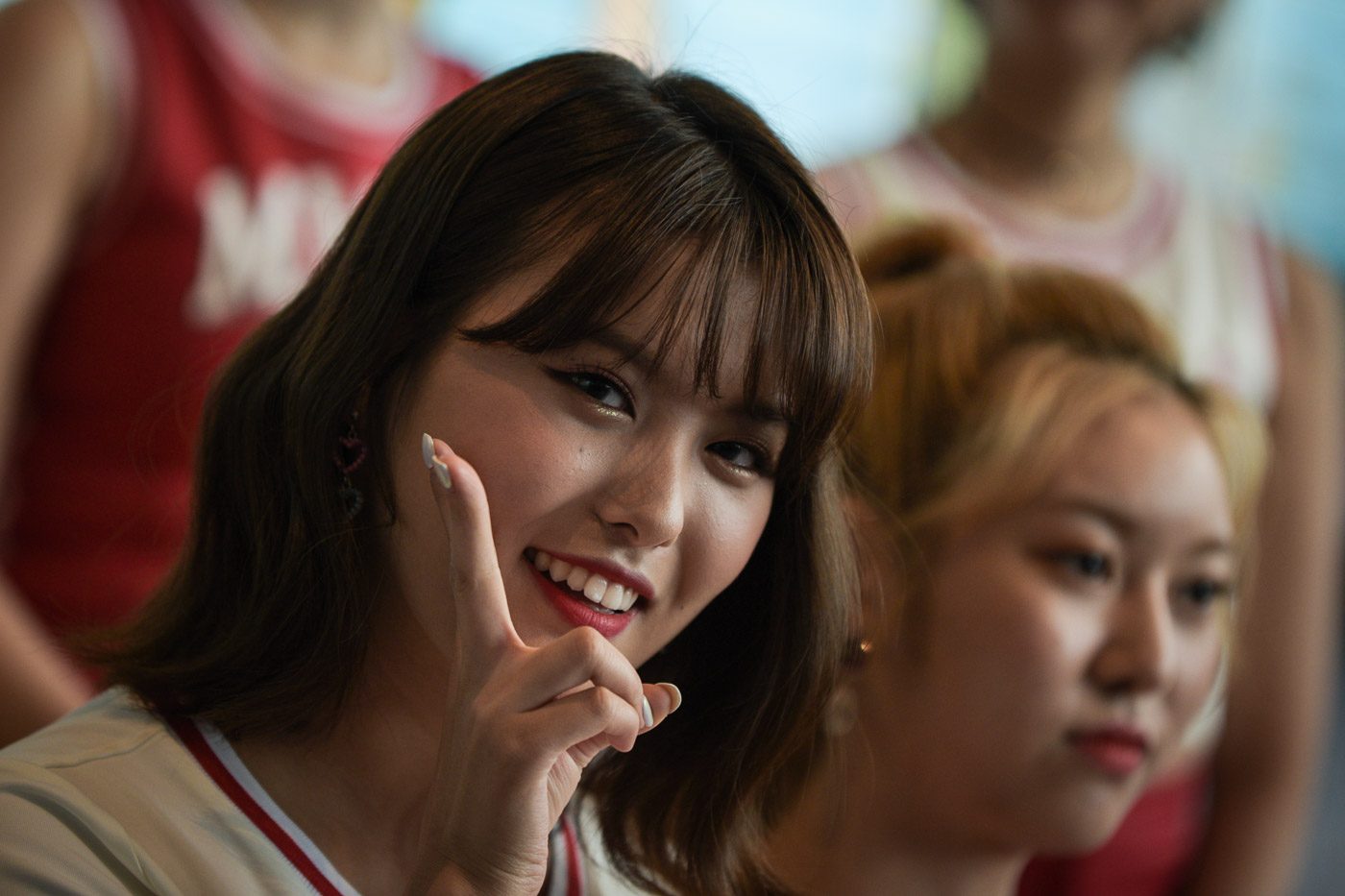 CAUGHT ON CAMERA. Ahin smiles between answering questions. 