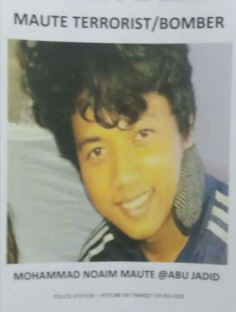 ARRESTED. Police handout photo of Mohammad Noaim Maute. 