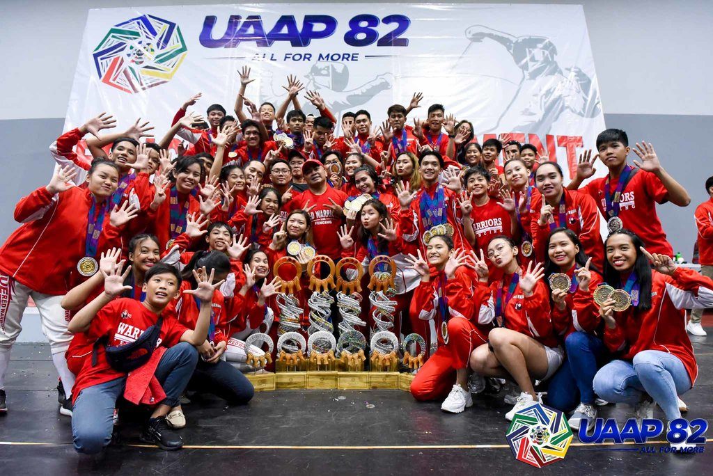 SWEET SWEEP. UE captured the overall fencing crown after winning all 4 divisions. Photo release 