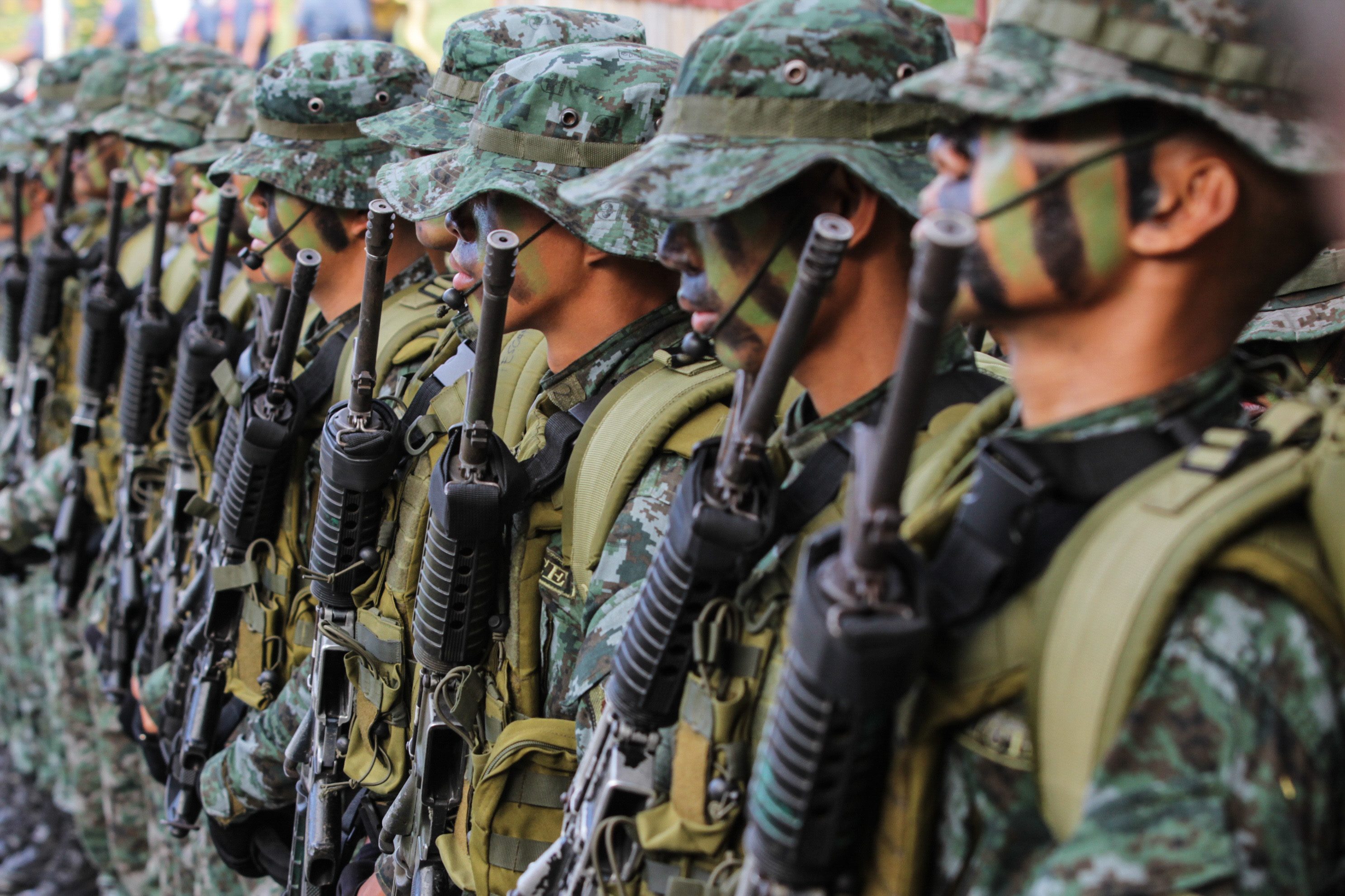 'TAGALIGTAS' BROTHERS. Special Action Forces troops stand during the day of remembrance of the SAF 44 at Special Action Force Headquarters in Bicutan, Taguig. Photo by Lito Borras/Rappler 