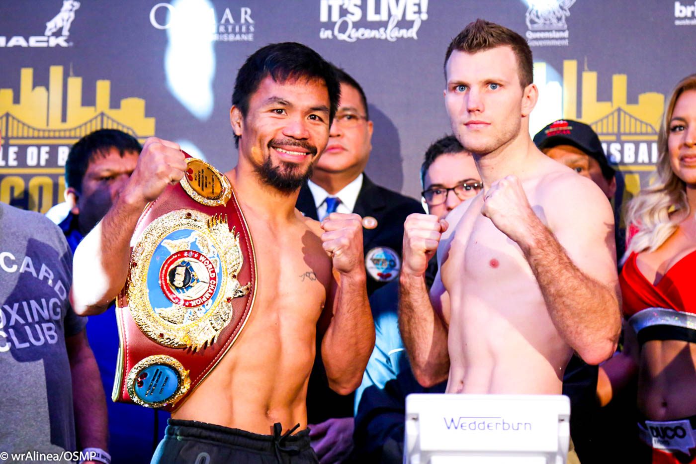 IN PHOTOS: Pacquiao, Horn at the scales in Brisbane