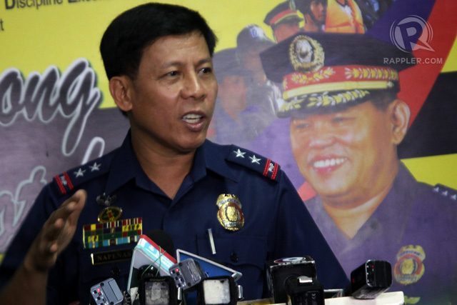 Former PNP Special Action Force head police director Getulio Napeñas Jr. during a press conference at the PNP press office in Camp Crame in Quezon City on February 4. Photo by Ben Nabong/Rappler  