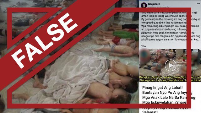 FALSE: Dead children with no internal organs found in Marikina warehouse