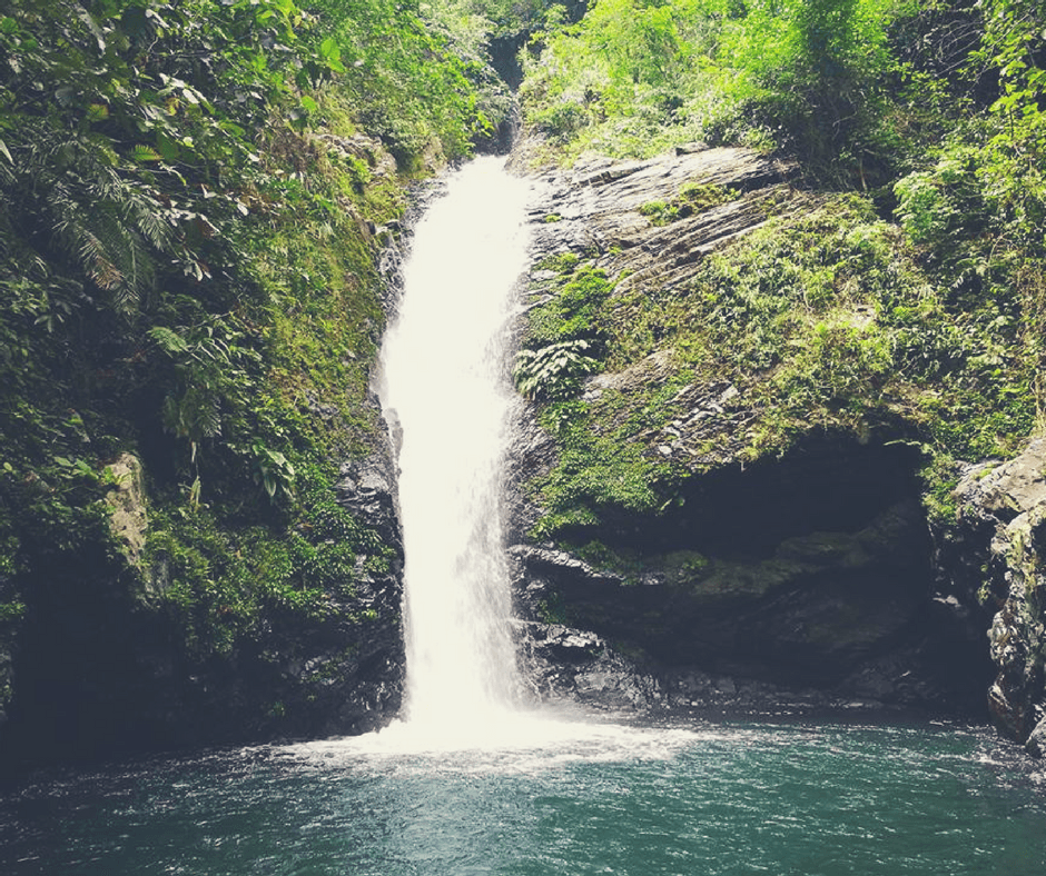NAHULUGAN FALLS. One of 3 waterfalls in the Gigmoto. Photo courtesy of Laurie Mae Gucilatar 