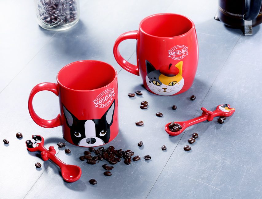 MUGS. Collectors will definitely love to get the Henry the Calico Cat mug and Barry the Frenchie mug.  