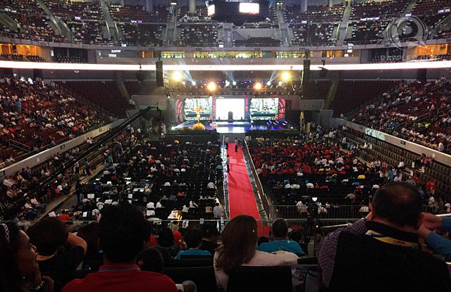 The view of the Mall of Asia Arena before the start of Pope Francis' meeting with families, January 16, 2015. Rappler photo