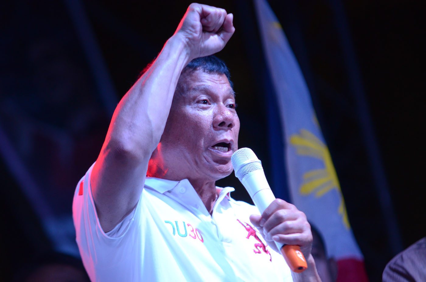 DUTERTISMO. The candidate Rodrigo Duterte at his miting de avance in May 2016. File photo by Alecs Ongcal/Rappler 