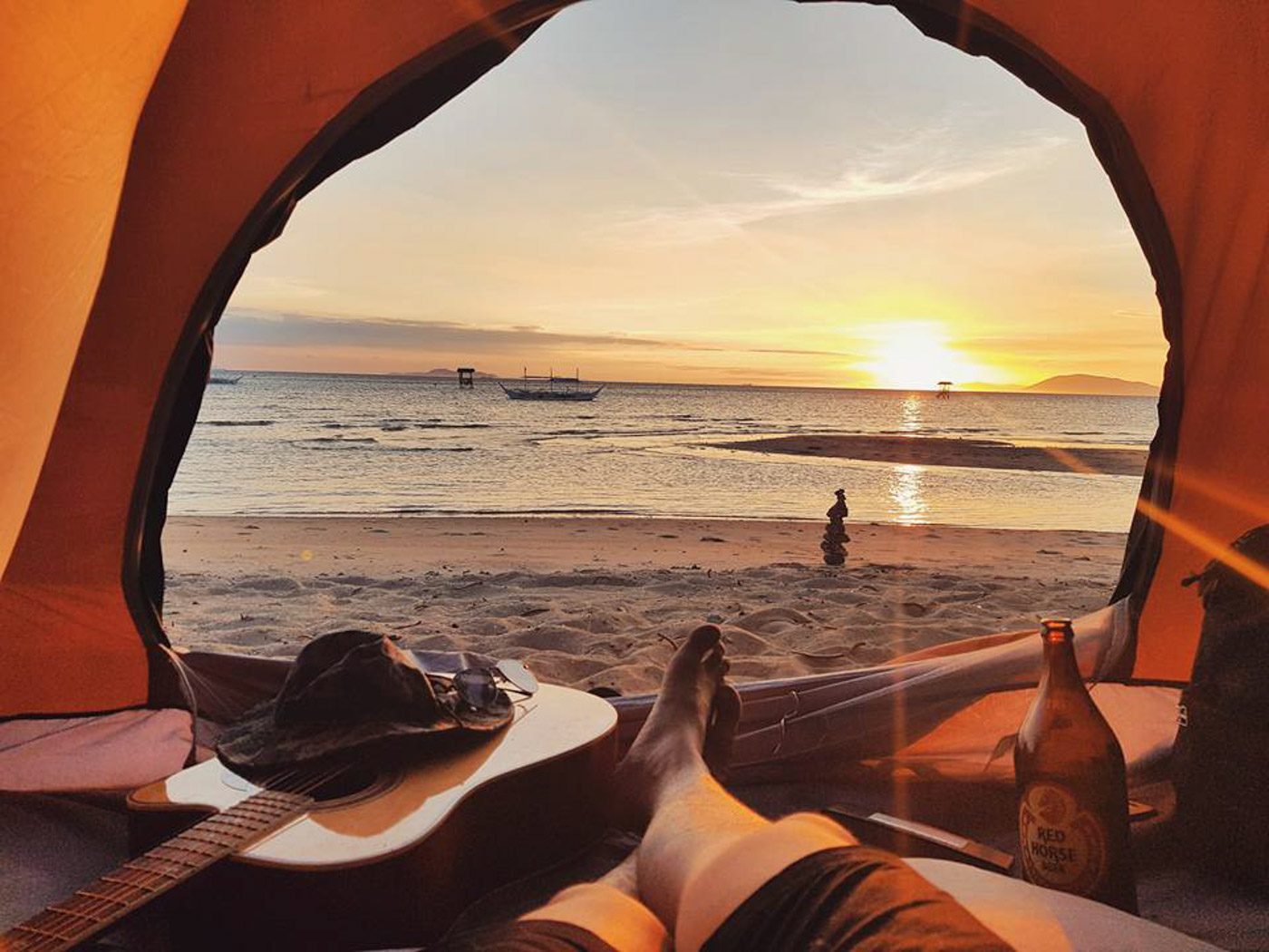 SUNSET VIEW. You can relax and enjoy the sunset from your tent or outside. Photo by Jay Vasquez 