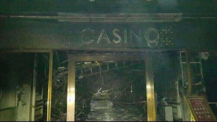 TORCHED. The casino floor at Resorts World Manila after attacks took place past midnight of June 2. Photo sourced by Rappler  