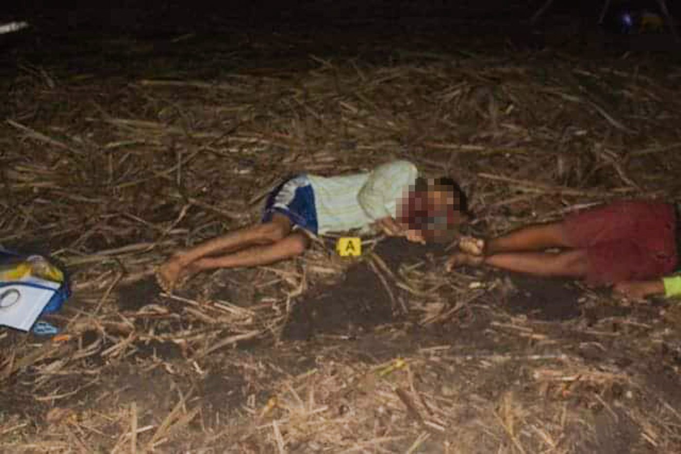 BLOODIED LAND. Gunmen kill 9 farmers occupying a space of Hacienda Nene in Sagay City, Negros Occidental. Photos from PNP Western Visayas 