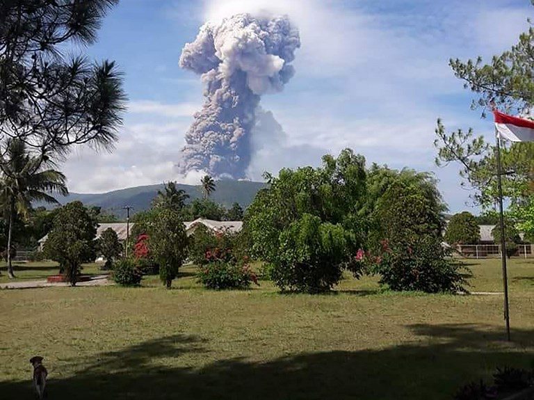 Indonesia’s Mount Soputan erupts on tsunami-hit island