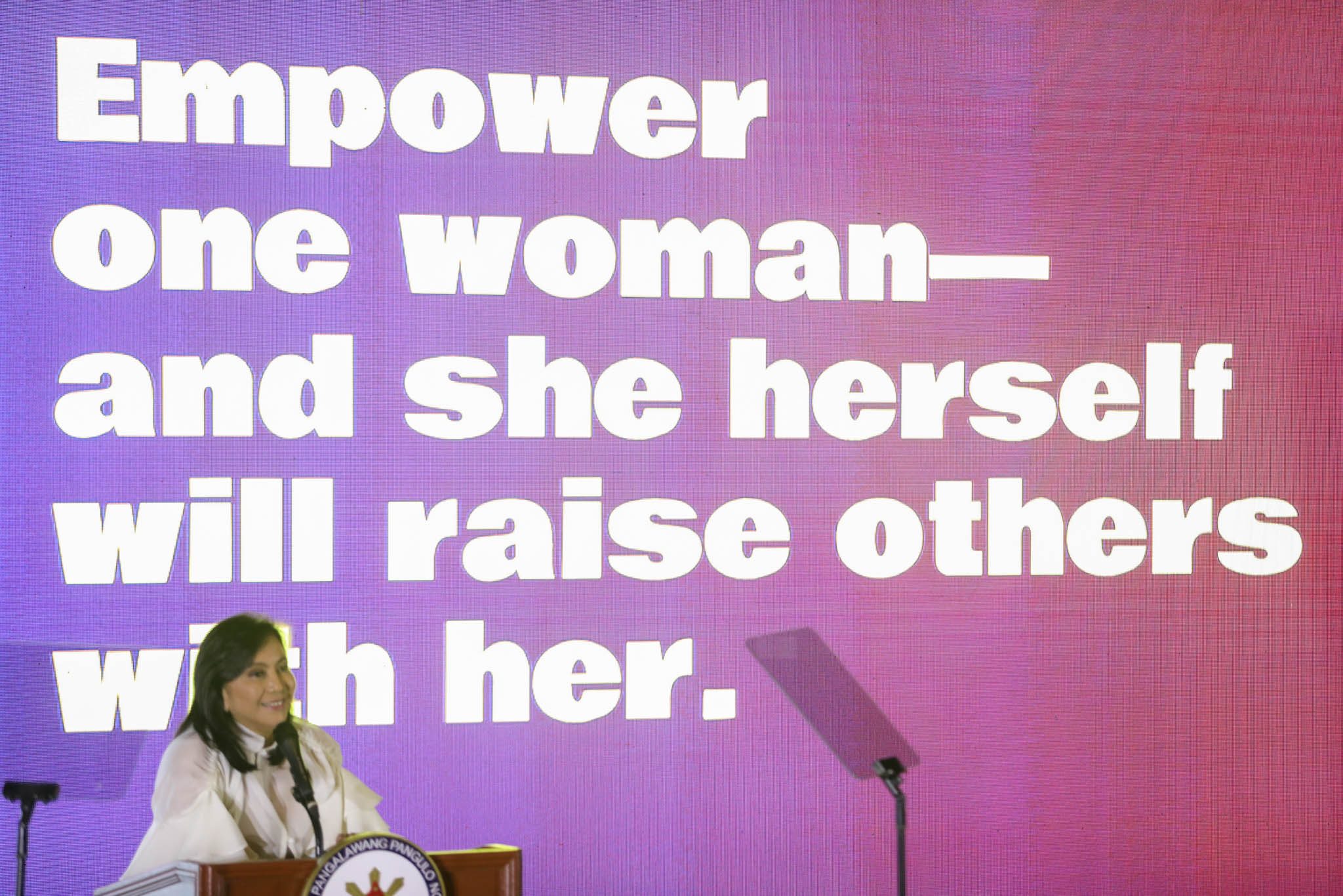 Robredo: ‘Empower one woman and she will raise others with her’