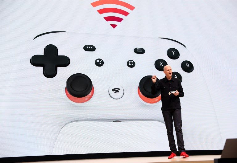 STADIA. Google vice president and general manager Phil Harrison shows the new Stadia controller as he speaks during the GDC Game Developers Conference on March 19, 2019 in San Francisco, California. Photo by Justin Sullivan/Getty Images/AFP 