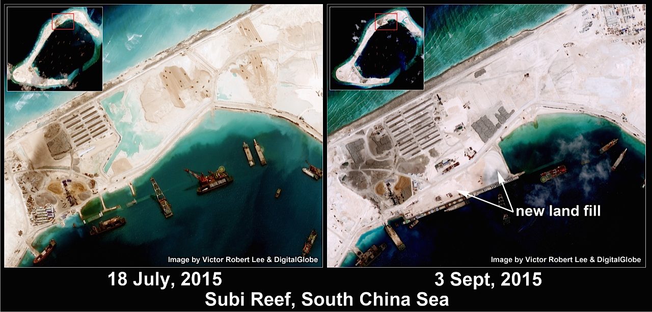 Satellite imagery makes clear China’s runway work at Subi Reef
