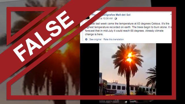 FALSE: Temperature in Dubai reaches ’63 degrees Celsius’