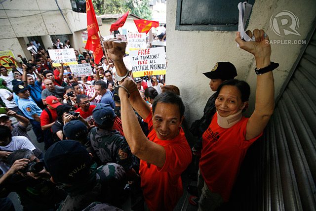 Rally for Tiamzons disrupts QC court operations