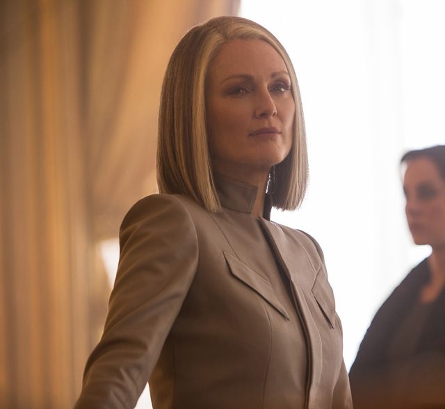 ALMA COIN. Julianne Moore as Alma Coin, the rebel leader in 'The Hunger Games: Mockingjay – Part 2.' Photo courtesy of Pioneer Films 