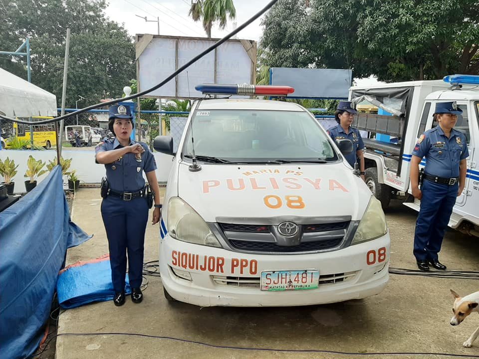 MOBILE PATROL TEAM. Maria town police at the event launching the all-female station on September 14, 2019. Photo from PNP 