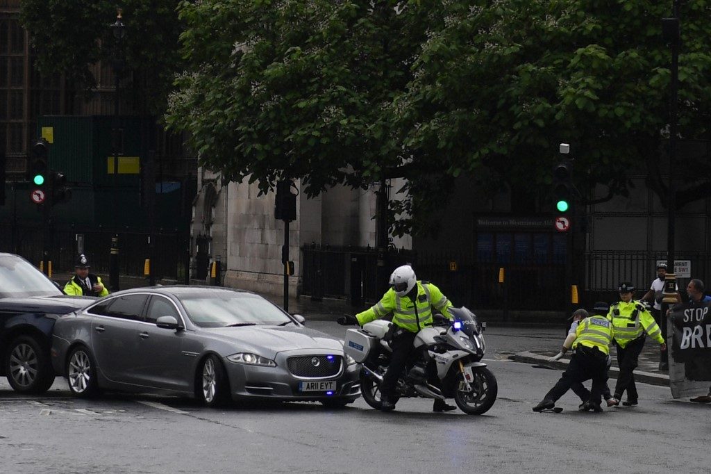UK PM Johnson’s car hit in collision outside parliament
