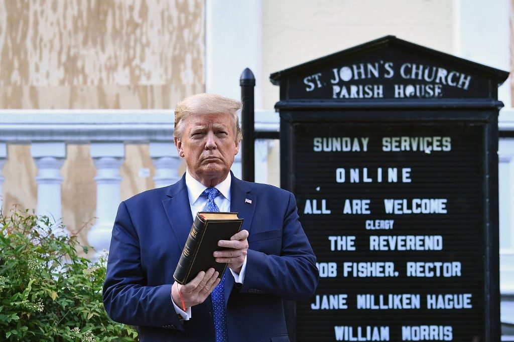 Trump angers American religious leaders with Bible photo op