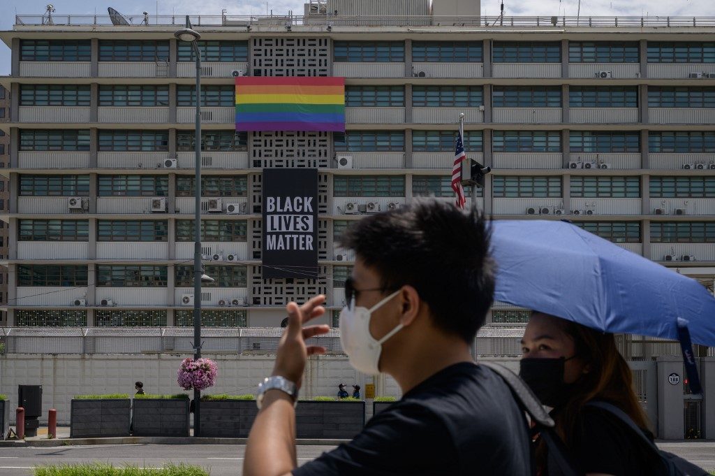 U.S. embassy in Seoul removes Black Lives Matter banner