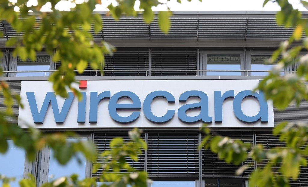 WIRECARD. Picture taken on September 18, 2018 shows the company logo at the headquarters of the technology and financial services company Wirecard in Aschheim near Munich, southern Germany. Photo by Christof Stache/AFP  