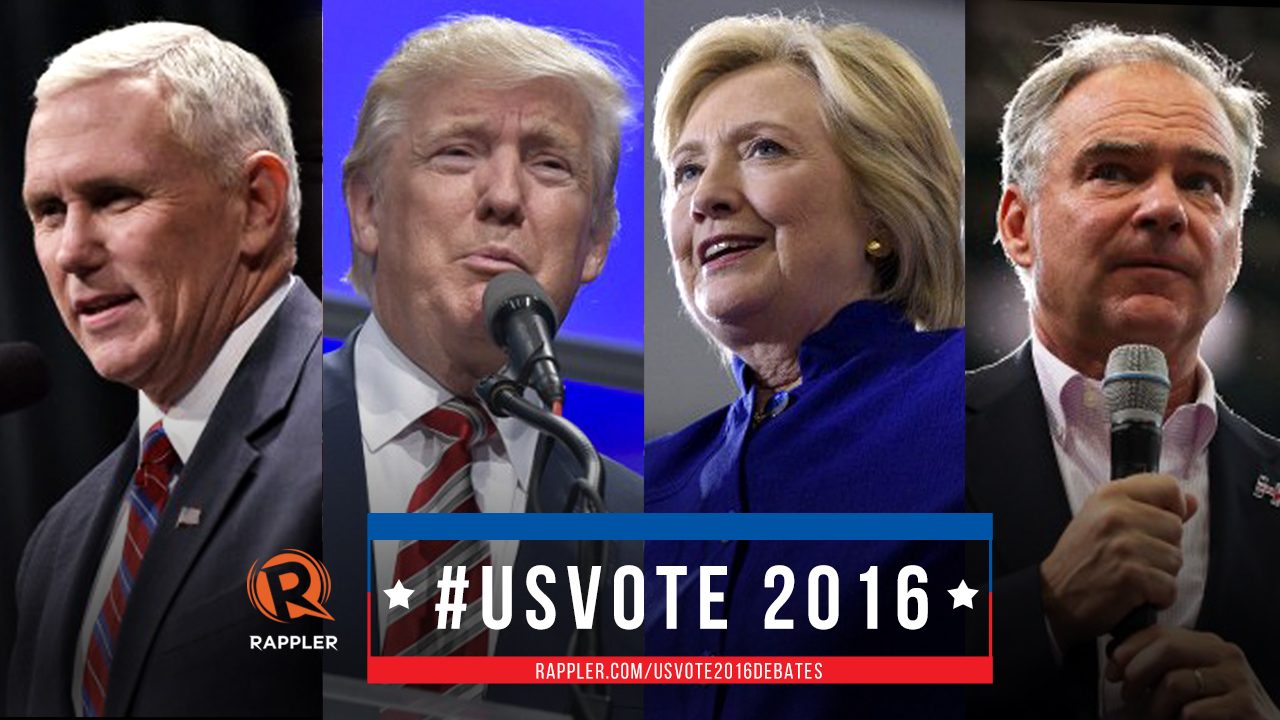 #USVote: The 2016 US presidential and vice presidential debates
