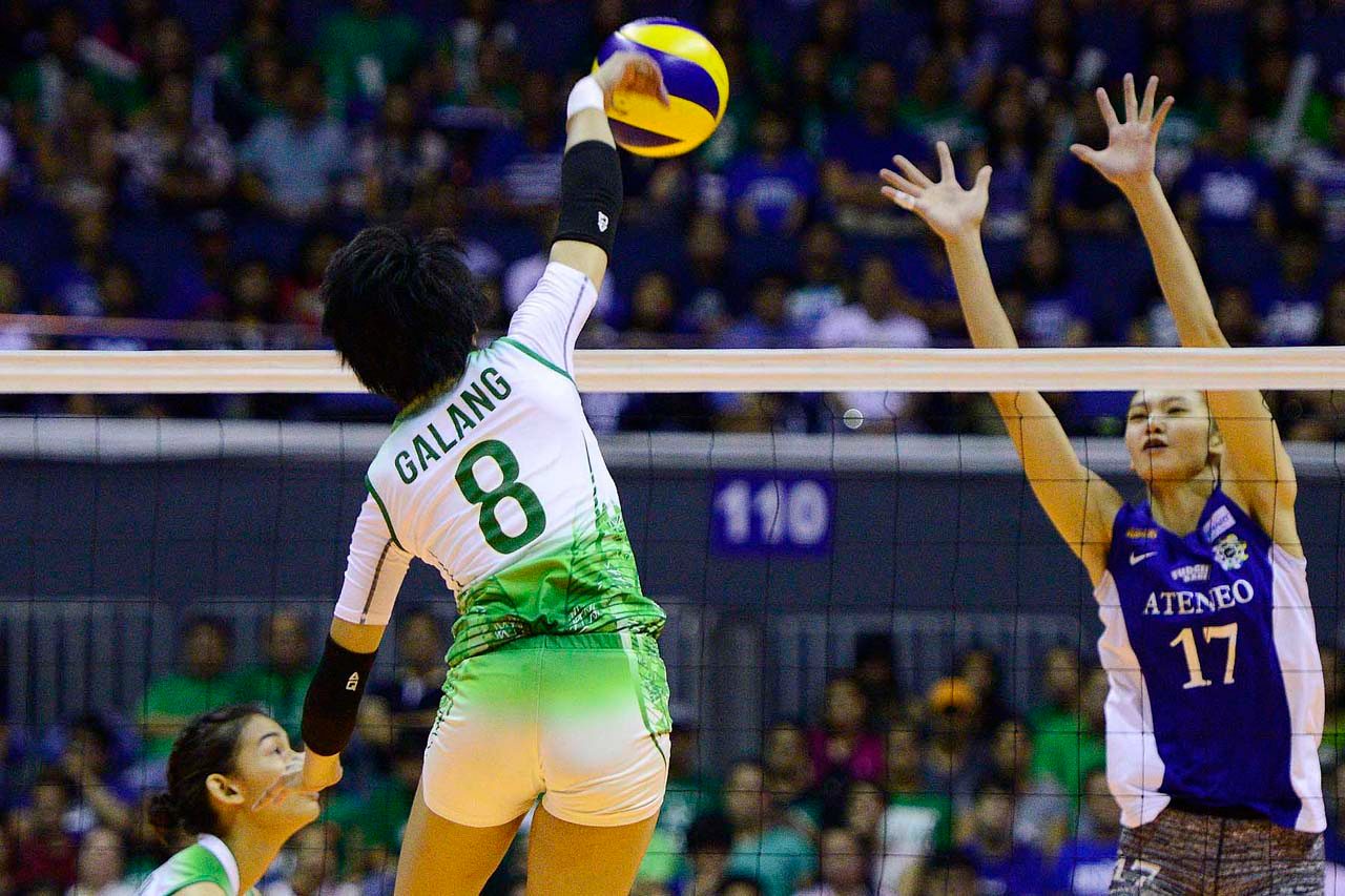 BACK IN ACTION. Ara Galang, who missed the finals against Ateneo last year, scored 10 points against the Lady Eagles on Saturday. Photo by Josh Albelda/Rappler 