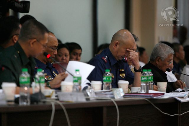 PNP OIC. PDDG Leonardo Espina during a House of Representatives hearing on the Mamasapano incident. File photo by Ben Nabong/Rappler  