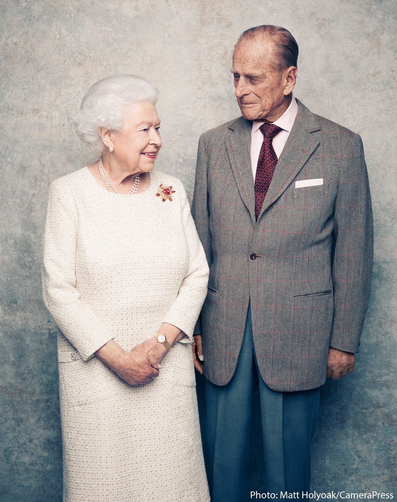 SEVENTY YEARS. In this photograph released by Buckingham Palace on November 19, 2017 and taken by Camera Press photographer Matt Holyoak in November 2017, Britain's Queen Elizabeth II and her husband, Britain's Prince Philip, Duke of Edinburgh are pictured in the White Drawing Room at Windsor Castle, to mark their Platinum Wedding Anniversary (70 years). Matt Holyoak / CameraPress / Buckingham Palace 