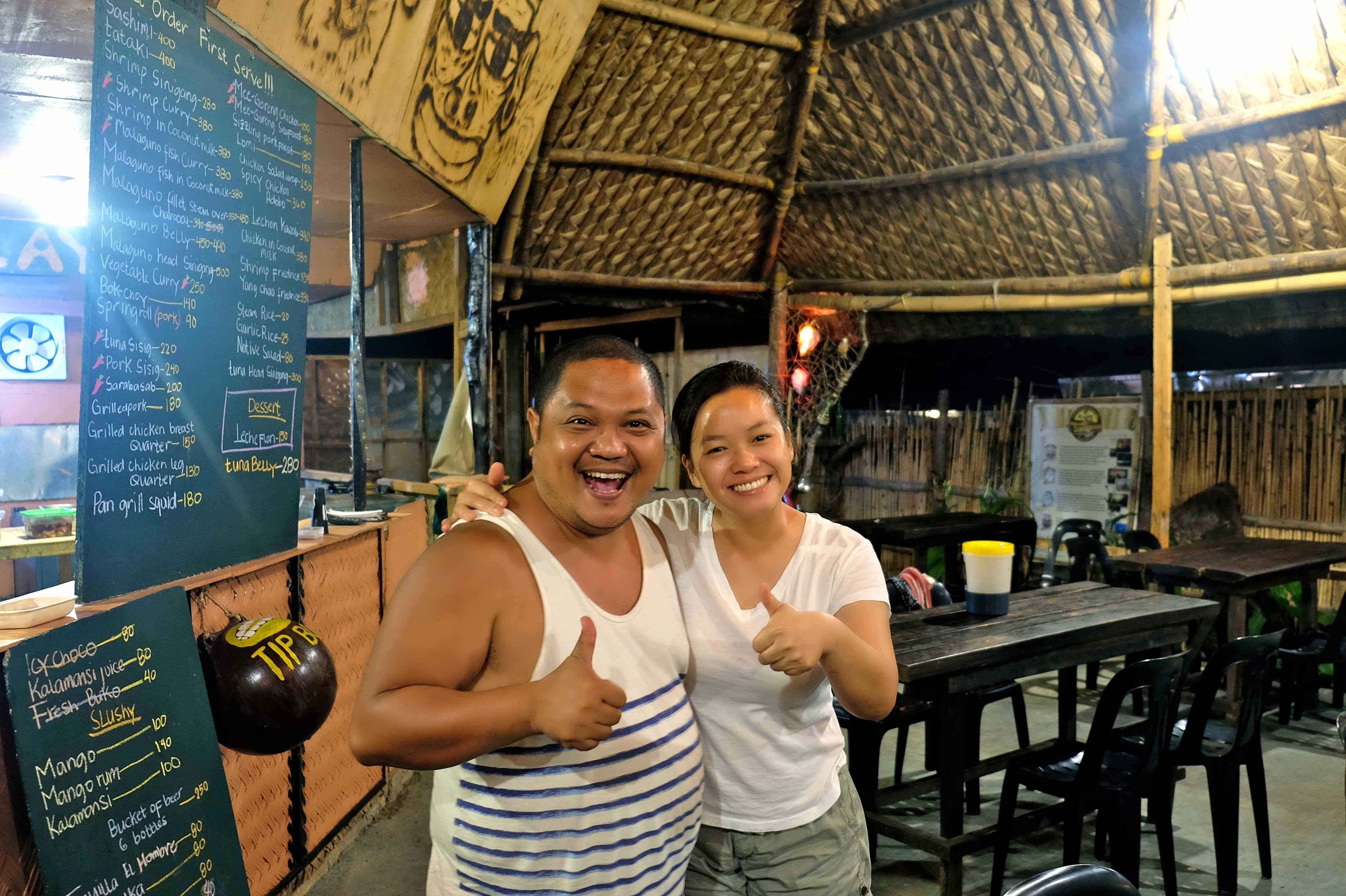 Potpot with the chef & owner of Sugba sa Balay.  