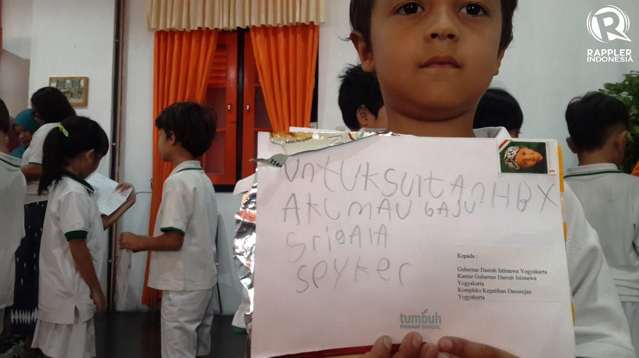 Surat aspirasi dari anak-anak Yogya untuk Sri Sultan Hamengkubowono X