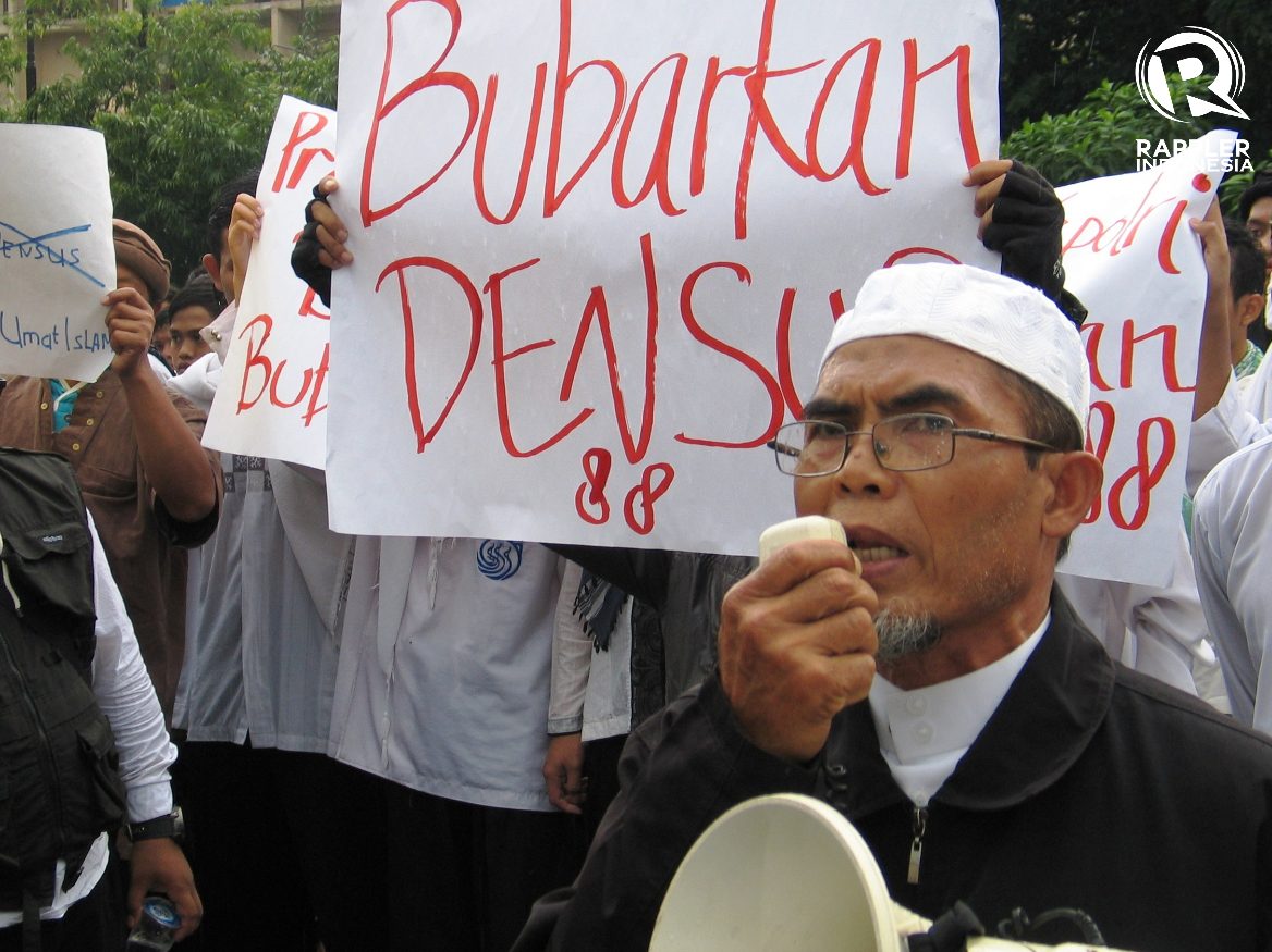 BUBARKAN DENSUS 88. Beberapa ormas Islam mendesak agar Densus 88 Anti Teror dibubarkan. Foto oleh Ari Susanto/Rappler  