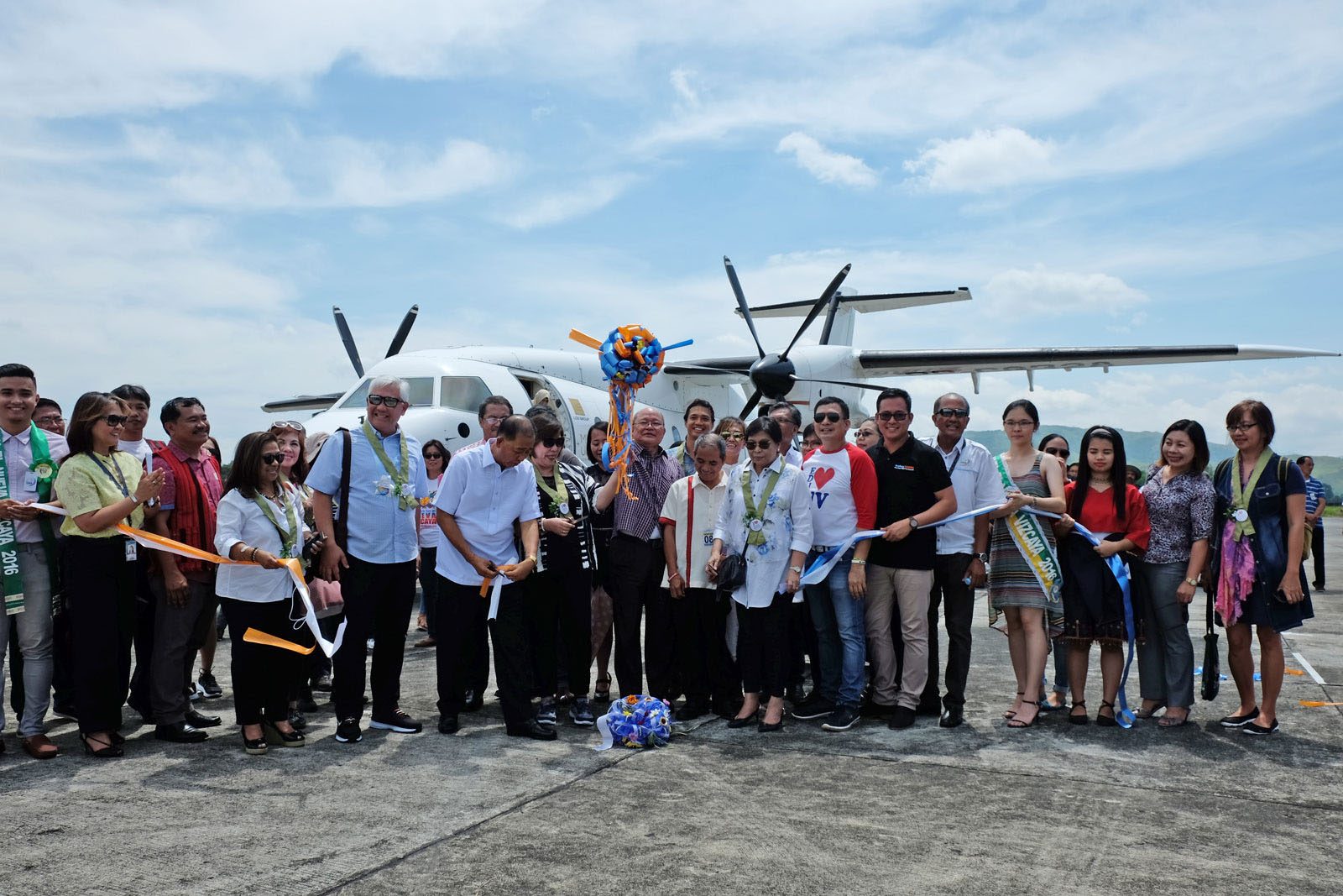 Ribbon cutting ceremony on the tarmac of Bagabag Airport led by DOT officials & the provincial government of Nueva Vizcaya. Photo by Potpot Pinili/Rappler 