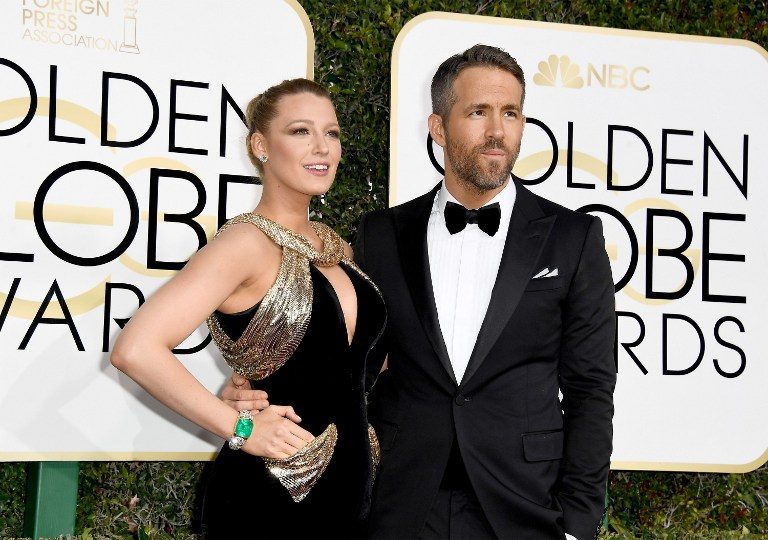 Actors Blake Lively and Ryan Reynolds attend the 74th Annual Golden Globe Awards at The Beverly Hilton Hotel on January 8, 2017 in Beverly Hills, California. Photo by Frazer Harrison/Getty Images/AFP 