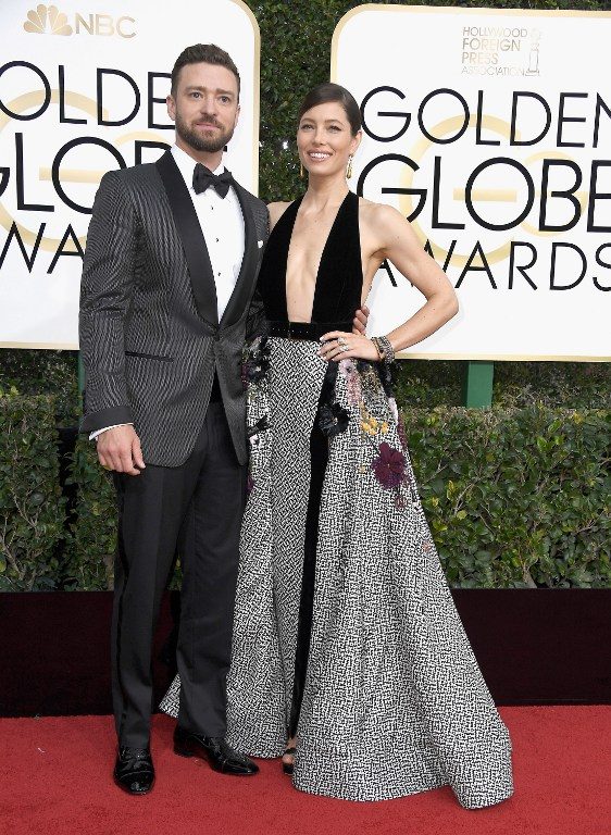 Musician Justin Timberlake and actress Jessica Biel attend the 74th Annual Golden Globe Awards at The Beverly Hilton Hotel on January 8, 2017 in Beverly Hills, California. Photo by Frazer Harrison/Getty Images/AFP 