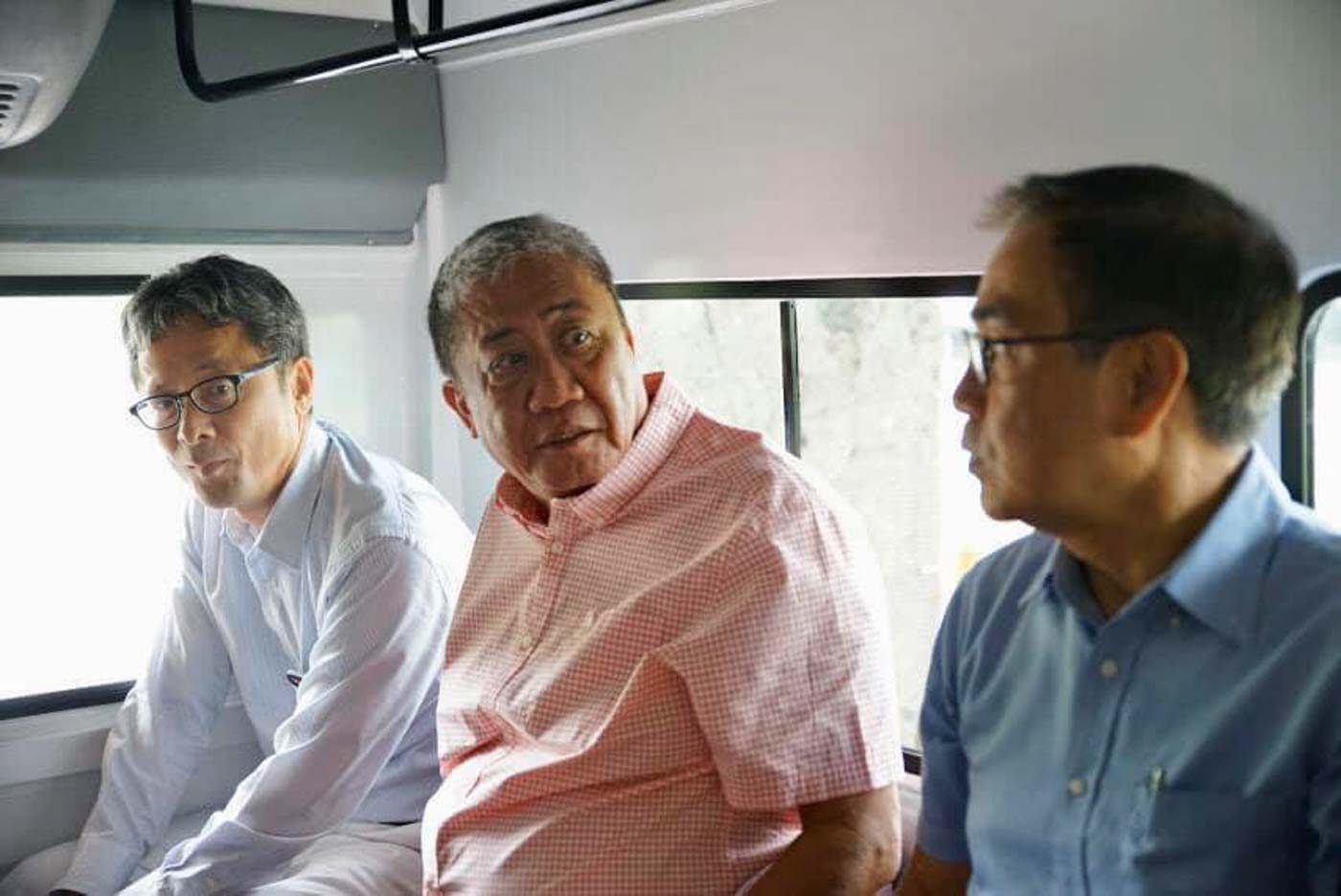 12-SEATER. Transportation Secretary Tugade sits inside the modern vehicle, which can seat up to 12 passengers. Photo from DOTr's FB page 