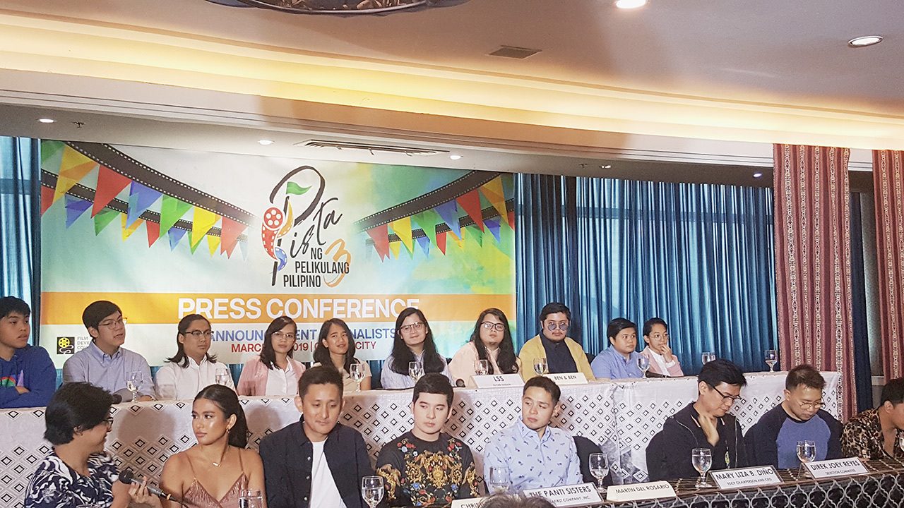 PISTA NG PELIKULANG PILIPINO 2019. The directors, producers, and some of the actors of the first 3 films during the press conference.  